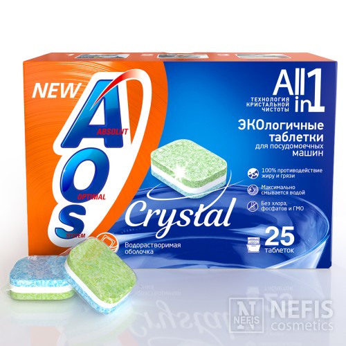 Таблетки для посудомоечной машины AOS Crystal